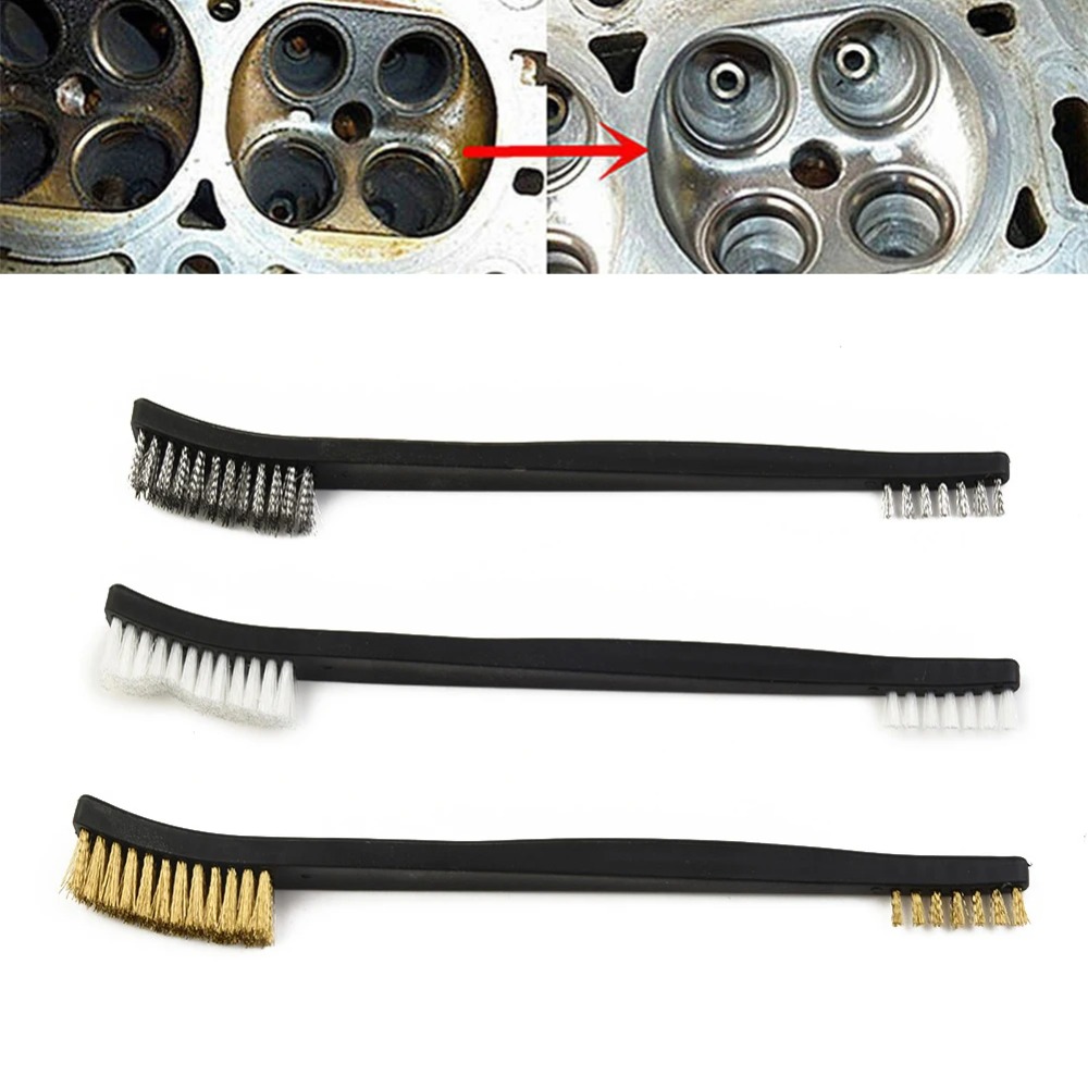 Workshop Cleaning Tools - แปรงขัดโลหะแบบใช้ความร้อน 5 ชิ้น ชุดแปรงทองเหลืองสำหรับทำความสะอาดและขัดเงา ขจัดคราบสนิม หัวแปรงสองด้าน
