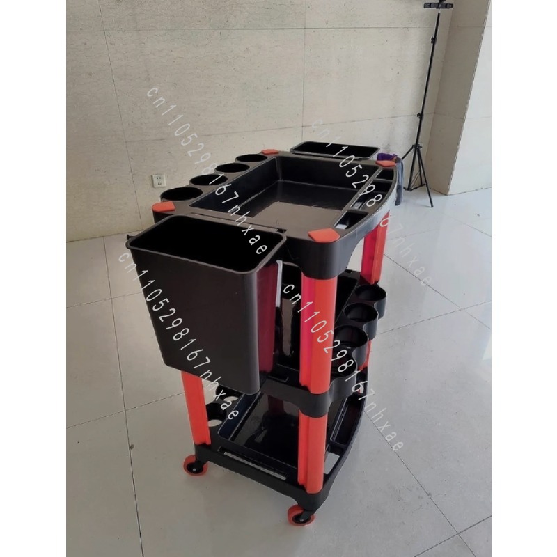 Workshop Tools Car - รถเข็นอเนกประสงค์สำหรับช่างแต่งหน้า ล้างรถ และใช้งานในโรงรถที่บ้าน พร้อมชั้นวางอุปกรณ์ความงาม 3 ชั้น