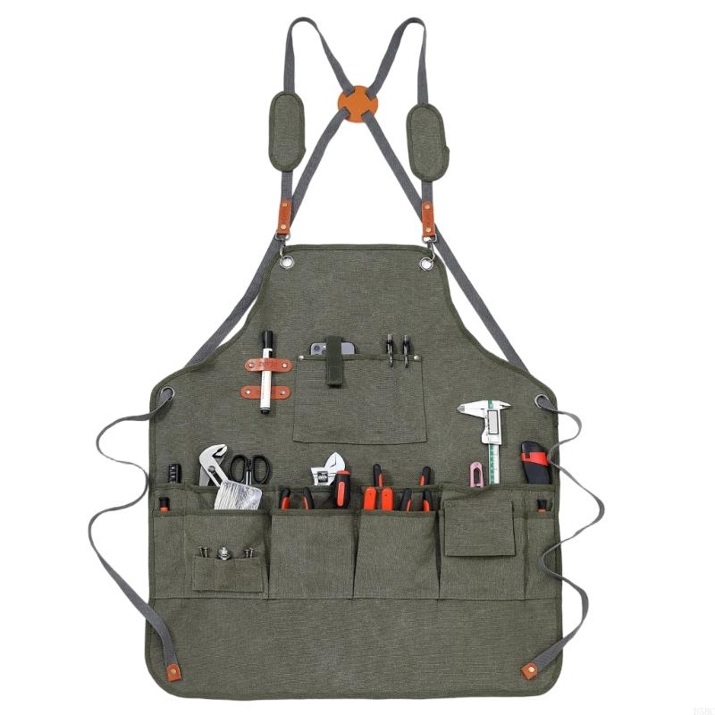 Workshop Cleaning Tools - ผ้ากันเปื้อนเครื่องมือเบาะที่สะดวกสบาย 13 กระเป๋าผ้าใบหนักสำหรับการประชุมเชิงปฏิบัติการช่างไม้