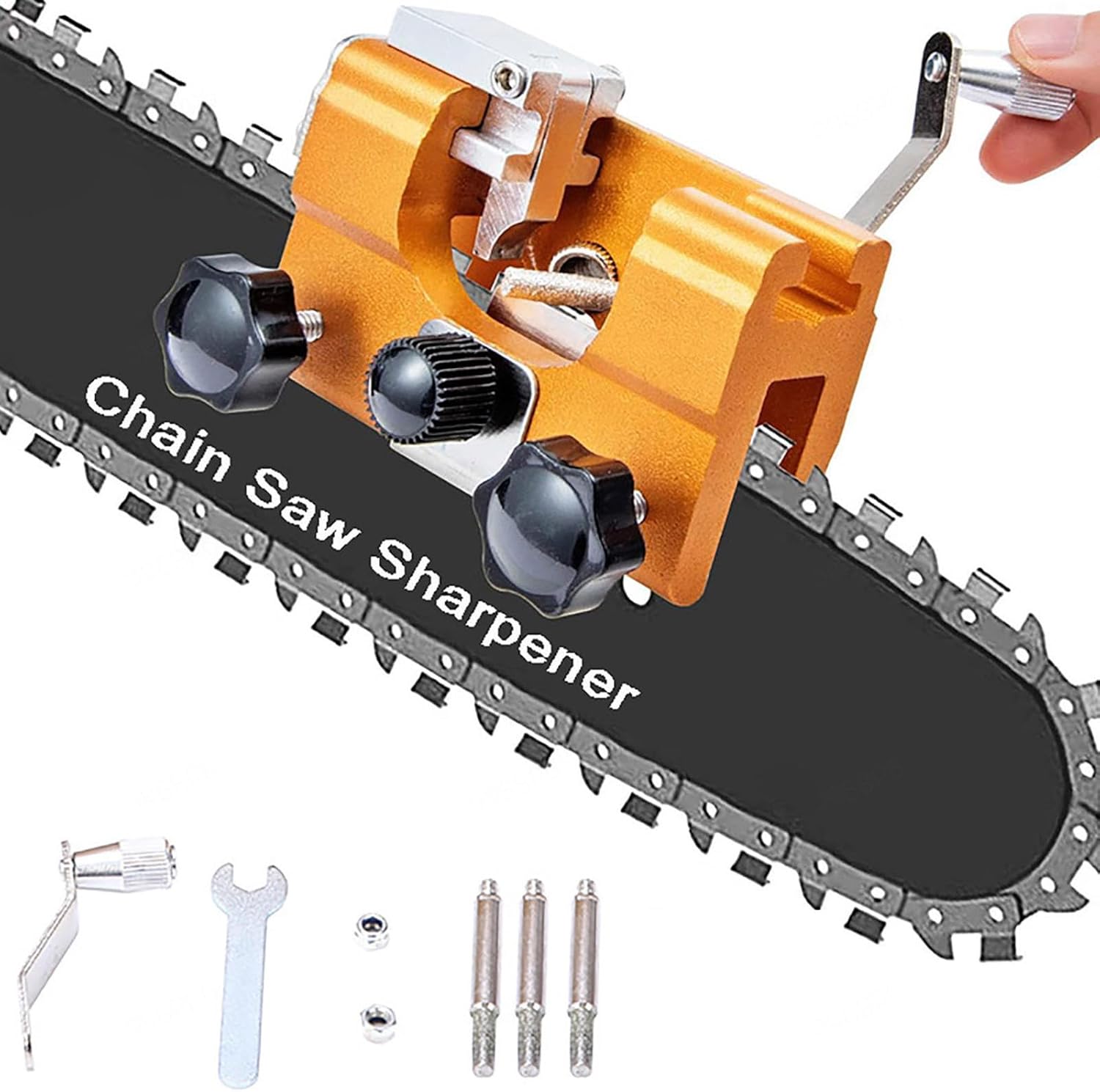 Workshop Cleaning Tools - เครื่องลับคมใบเลื่อยโซ่แบบพกพา พร้อมหินเจียร แปรงทำความสะอาด และชุดอุปกรณ์สำหรับงานไม้