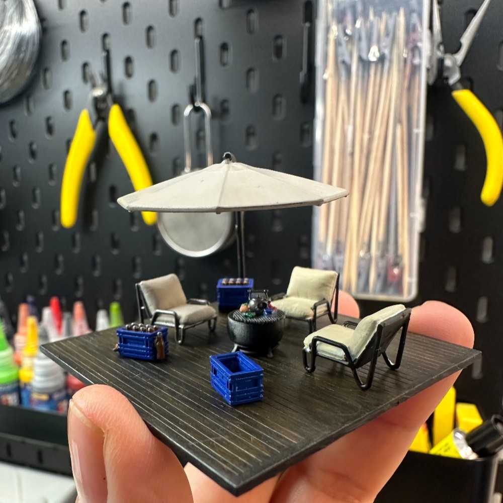 Tools Workshop Kids - ไดโอรามา 1/64 ลานพักผ่อนจำลอง โมเดลโรงรถ เฟอร์นิเจอร์ในร่ม อู่ซ่อมรถ