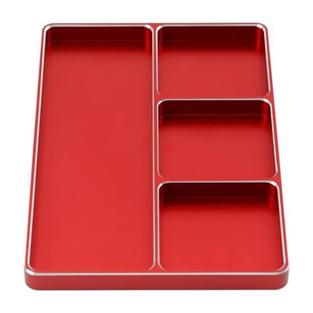 Magnetic Parts Tray - ถาดเก็บของแบบแม่เหล็ก ถาดเก็บสกรู ผลิตด้วยเครื่อง CNC แบ่งเป็นสี่ช่อง จัดเก็บเครื่องมืออย่างมีประสิทธิภาพ